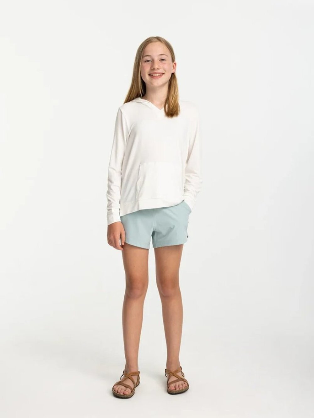 Girls' Bamboo Shade Hoodie - Bright White